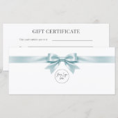 Elegante witte strik logo cadeaubon (Voorkant / Achterkant)