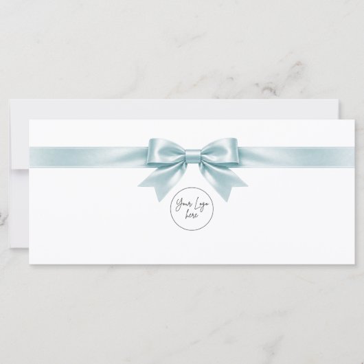 Elegante witte strik logo cadeaubon (Voorkant)