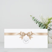 Elegante witte strik logo cadeaubon (Staand voorkant)