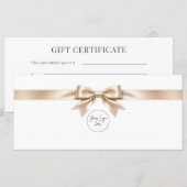 Elegante witte strik logo cadeaubon (Voorkant / Achterkant)