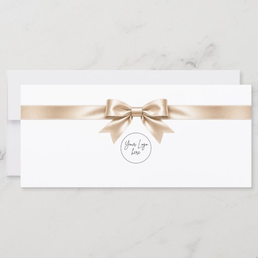 Elegante witte strik logo cadeaubon (Voorkant)