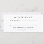 Elegante witte strik logo cadeaubon (Achterkant)