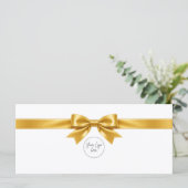 Elegante witte strik logo cadeaubon (Staand voorkant)