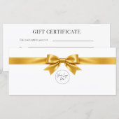 Elegante witte strik logo cadeaubon (Voorkant / Achterkant)