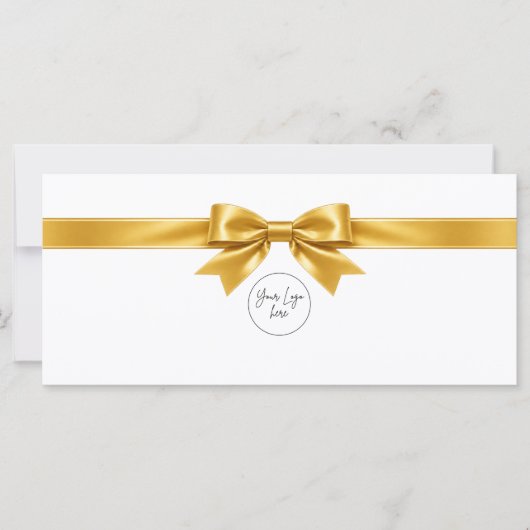 Elegante witte strik logo cadeaubon (Voorkant)