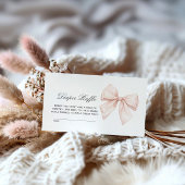 Elegante witte strik luier Raffle Informatiekaartje