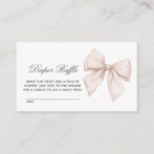 Elegante witte strik luier Raffle Informatiekaartje (Voorkant)