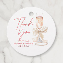 Elegante Witte Strik Prosecco Bruidsmeisjesfeest B Bedankjes Labels