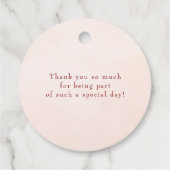 Elegante Witte Strik Prosecco Bruidsmeisjesfeest B Bedankjes Labels (Achterkant)