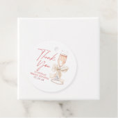 Elegante Witte Strik Prosecco Bruidsmeisjesfeest B Bedankjes Labels (In situ)