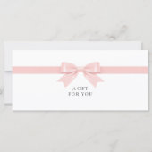 Elegante witte strik QR-code cadeaubon (Voorkant)
