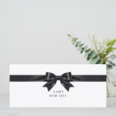 Elegante witte strik QR-code cadeaubon (Staand voorkant)