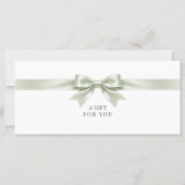 Elegante witte strik QR-code cadeaubon (Voorkant)