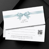 Elegante witte strik QR-code cadeaubon