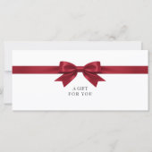 Elegante witte strik QR-code cadeaubon (Voorkant)