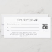 Elegante witte strik QR-code cadeaubon (Achterkant)