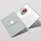 Elegante witte taart met bloemen Bakkerij Brochure Drieluik Kaart