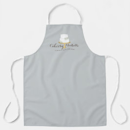 Elegante witte taart met bloemen schort