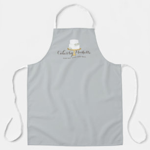 Elegante witte taart met bloemen schort