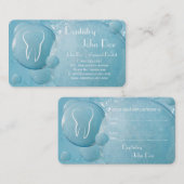 Elegante witte tanden bubbels tandheelkundig visit afsprakenkaartje (Voorkant / Achterkant)