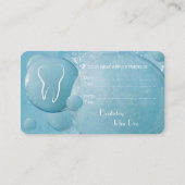 Elegante witte tanden bubbels tandheelkundig visit afsprakenkaartje (Achterkant)