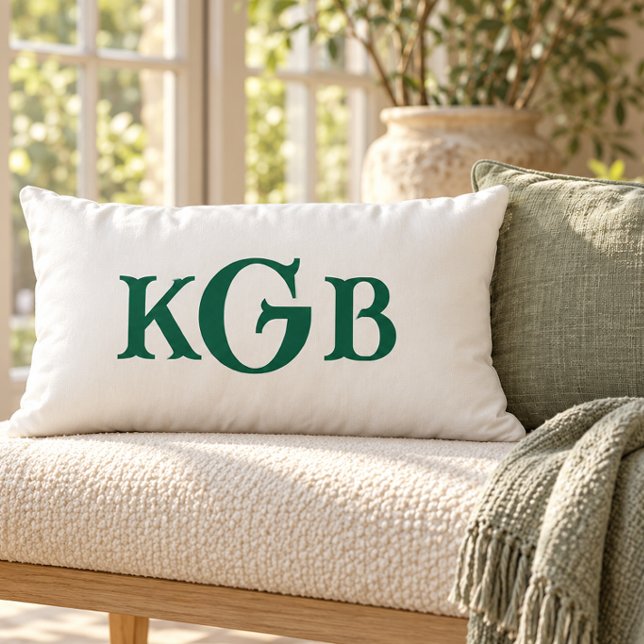 Elegante witte throw met aangepast monogram kussen (Creator heeft geüpload)