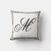 Elegante witte throw met custom monogram kussen (Voorkant)