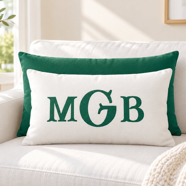 Elegante witte throw met custom monogram kussen (Creator heeft geüpload)