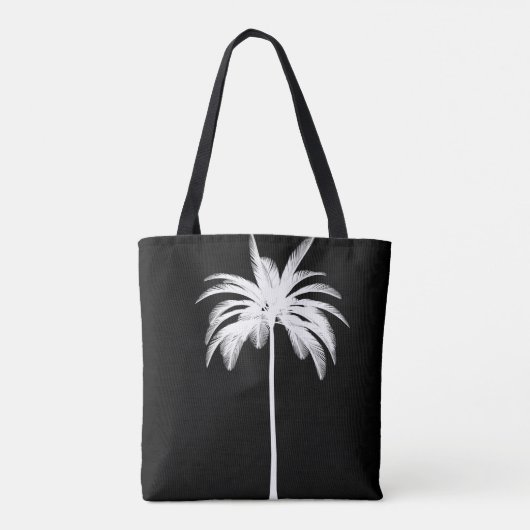 Elegante witte tropische palmboom tote bag (Achterkant)