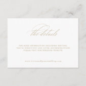 Elegante witte trouwdetails bijgevoegde kaart (Voorkant)