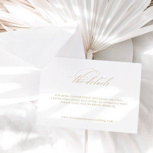 Elegante witte trouwdetails bijgevoegde kaart