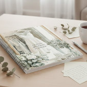 Elegante witte trouwjurk bloem bruiloftsplanner notitieboek