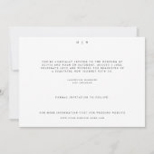 Elegante witte trouwkaart Script 'Save the Date' Save The Date (Achterkant)