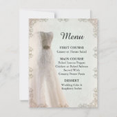 Elegante witte trouwmenu, trouwjurk kaart (Voorkant)