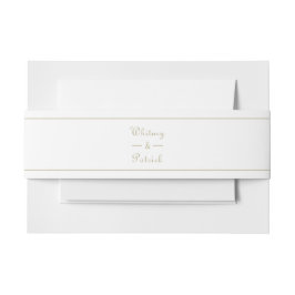 Elegante witte trouwuitnodiging met gouden schrift uitnodigingen wikkel