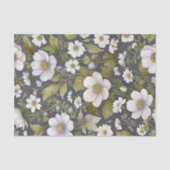 Elegante witte tuin anemonen op gedempt grijs tissuepapier (Voorkant)