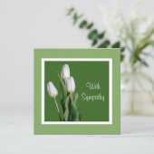 Elegante witte tulp bloemen fijne kunst sympathie kaart (Staand voorkant)