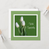 Elegante witte tulp bloemen fijne kunst sympathie kaart (Voorkant / Achterkant in situ)