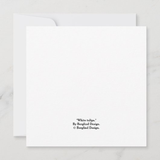 Elegante witte tulp bloemen fijne kunst sympathie kaart (Achterkant)