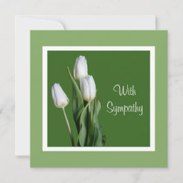 Elegante witte tulp bloemen fijne kunst sympathie kaart