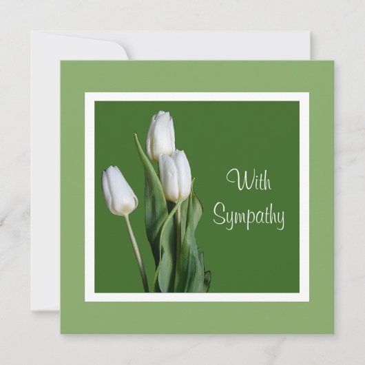 Elegante witte tulp bloemen fijne kunst sympathie kaart (Voorkant)