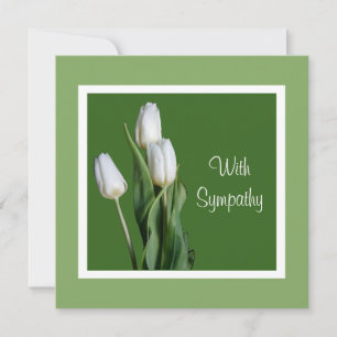 Elegante witte tulp bloemen fijne kunst sympathie kaart