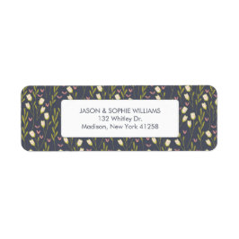 Elegante witte tulp bloemig etiket