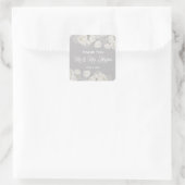 Elegante witte tulp bruiloft dank u vierkante sticker (Tas)