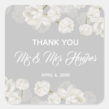 Elegante witte tulp bruiloft dank u