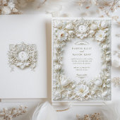 Elegante witte tulpen faux in reliëf kaart