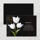 Elegante Witte Tulpen in het Donker Bedankkaart (Voorkant / Achterkant)