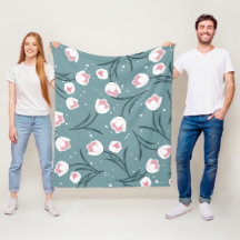 Elegante witte tulpen op pastel groen patroon