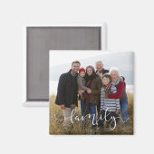 Elegante witte typografie | Aangepaste familiefoto Magneet (Voorkant / Achterkant)