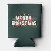 Elegante witte typografie Vrolijk kerstfeest Blikjeskoeler (Voorkant)